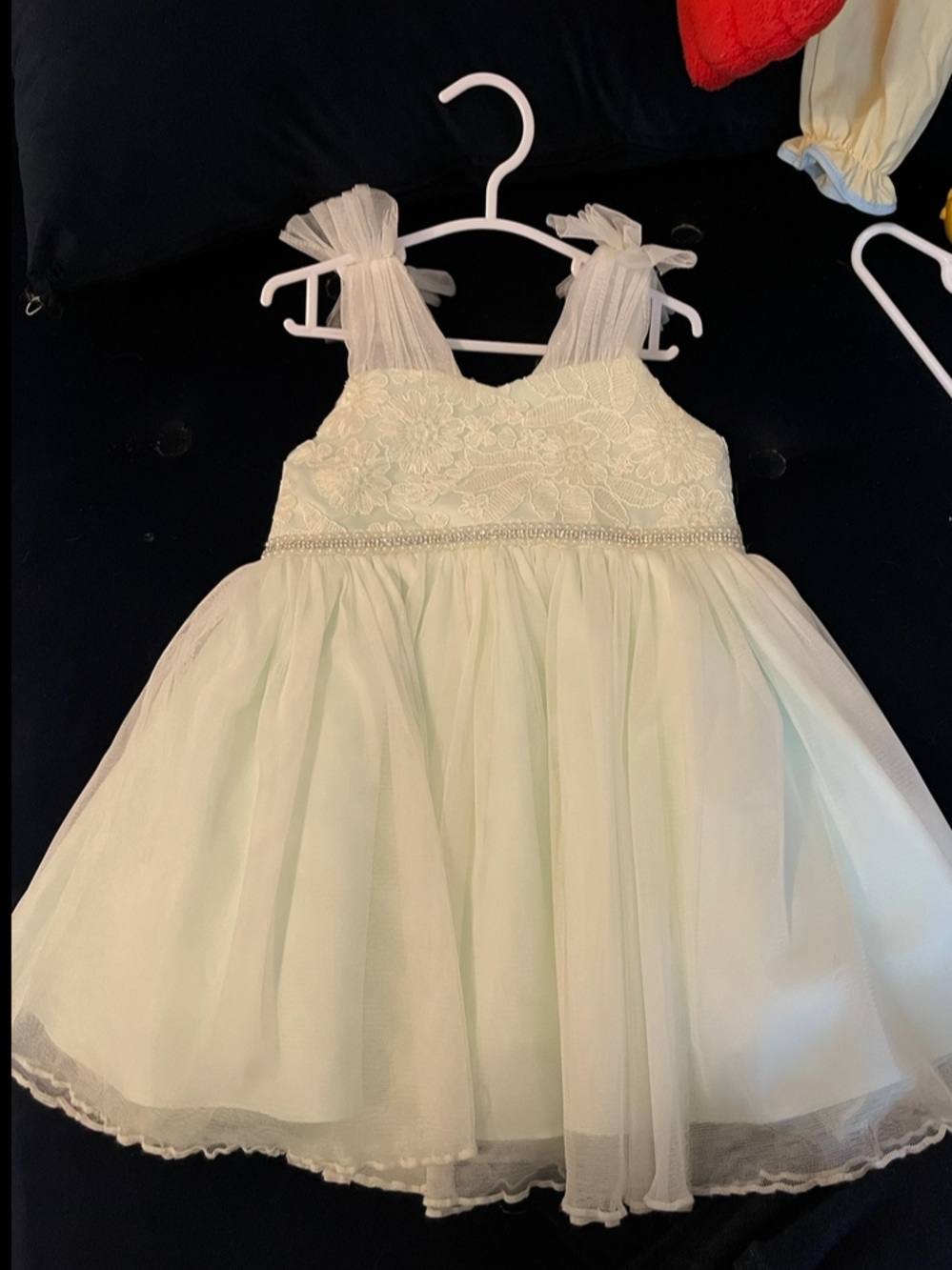 Bonnie Jean Pale Mint Lace Tulle Dress
